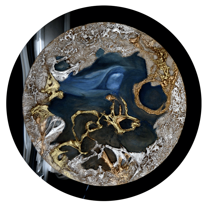 NEPTUNE Galaxy by Cazo Art tellurique peinture à relief et aspect minéral et métallique
