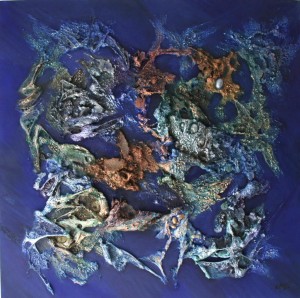 Galerie peinture CAZO artiste peintre abstrait de l'art tellurique - Tableau Bouquet de minéraux